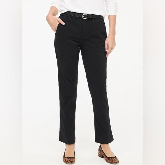 J Crew Factory NWT High Rise Girlfriend Chino Pant Size 16 in Black - Picture 1 of 6